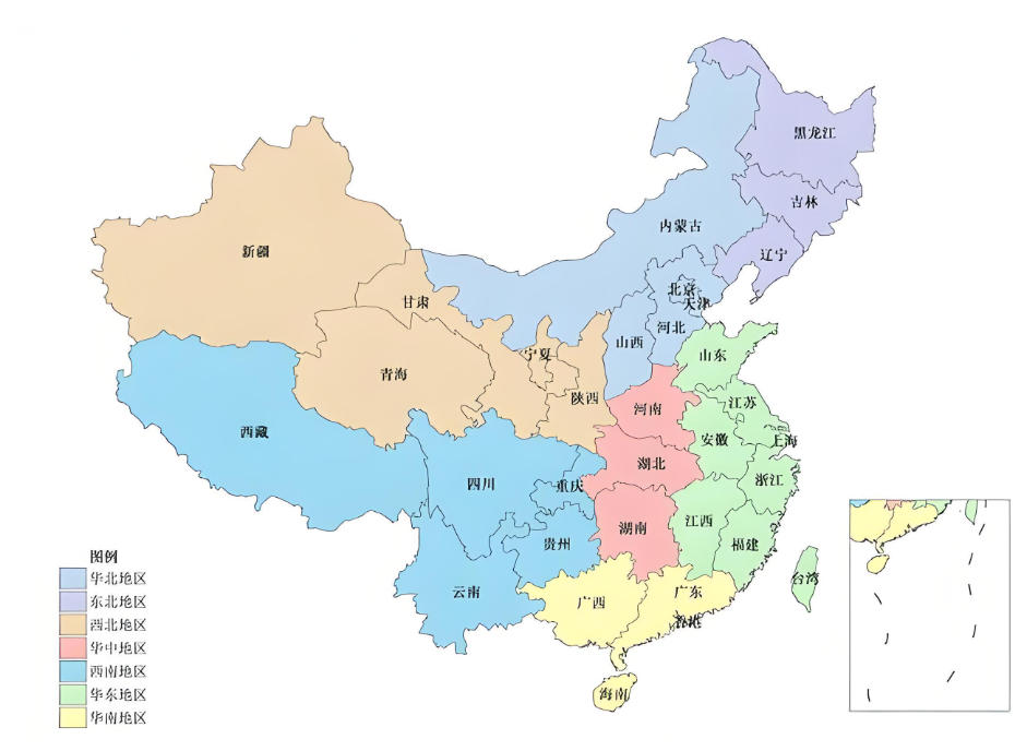 中国地图业务辐射